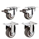 Ruedas unificadas Ruedas de caucho sintético TPE, universales y direccionales, juego de 4 ruedas supersilenciosas(1.5 Inch)