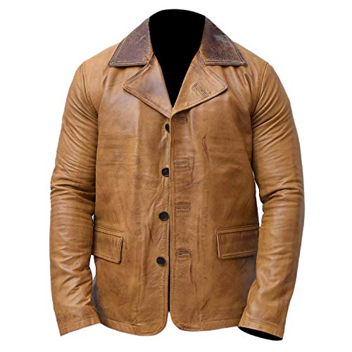 RDR2 Arthur Morgan Jacket - Red Dead Redemption 2 Tan Brown Coat Jacket Men (L, Real_Leather)