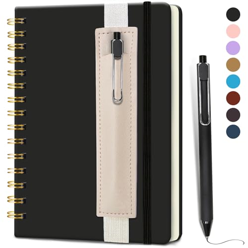 Cahier A5 à spirale couverture rigide noire de haute qualité