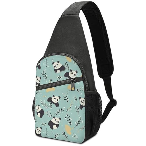 Cute Pandas Sling Bag mochila ligera deportiva miniatura 1