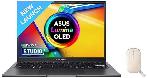 ASUS Creator Series Vivobook 14X OLED (2023), Intel Core i7-12650H 12th Gen, 14" (35.56 cm) 2.8K 90Hz OLED, Laptop (16GB/1TB/4GB RTX 2050) K3405ZFB-KM751WS Marshmallow MD100 Mouse (Biege)