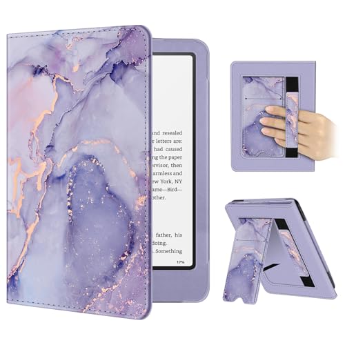 Image of Fintie Case for 7 inch /6.8 inch Kindle Paperwhite(12th /11th Generation-2024 /2021) and Kindle Colorsoft Signature Edition -Slim Foldable Stand Cover Auto Wake /Sleep for Paperwhite 2024, Lilac Marble