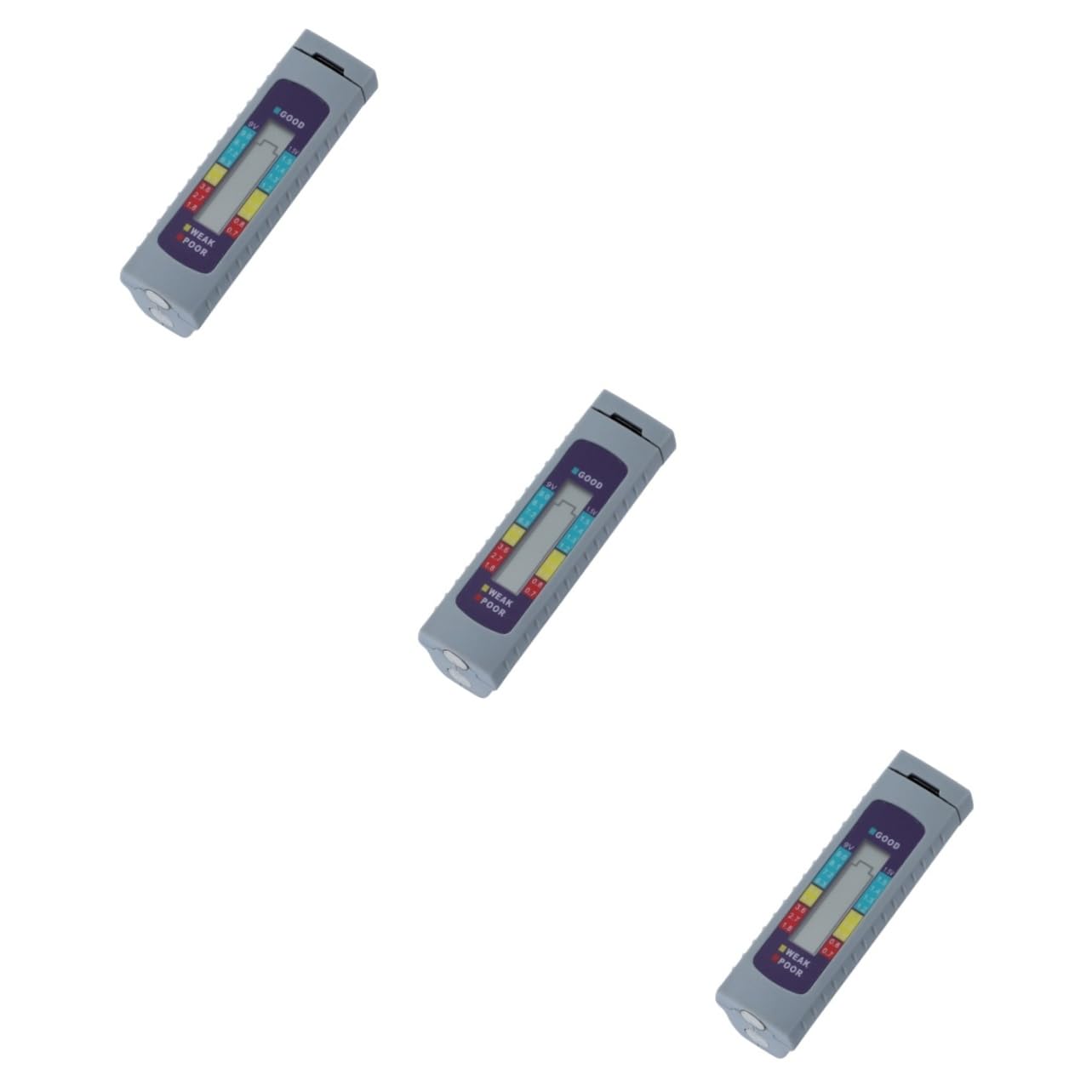Lurrose 3 Pièces Testeur de Capacité de Batterie pour Piles Aa Aaa Vérificateur Alimentation et Instrument de Mesure Portable avec Affichage LCD