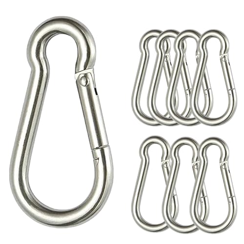 Fit Fusion® Snap Hook Lock for Climbing, snap Hook for Rope, GI Snap Hook Carabiner (Silver), Outdoor Sports Carabiner snap Spring Clips Hook (8 MM, 8Pcs) (B0CSDPCFLK) Amazon Price History, Amazon Price Tracker