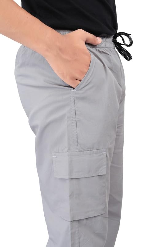 Image of Boys Cotton Basic Cargo Jogger Pants - Slim Fit - Available in L and XL