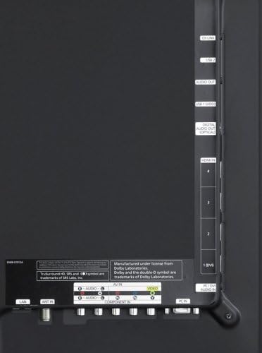 Close-up of the side and bottom connection ports on the Samsung UN40B7000 LED HDTV