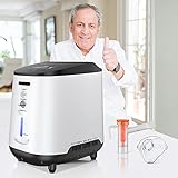 ☑【Configuración de oxigeno ajustable】: suministra flujo continuo 1-7L / min ajustable, 30% -90%. ☑【Portátil y ligero】 t: solo 6 kg, podría funcionar con una fuente de alimentación doméstica enchufable (CA 220V) para trabajar continuamente las 24 horas del día si no configura el temporizador.