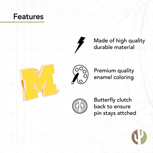 Desert Cactus University of Michigan Lapel Pin MICH Wolverines Made of Metal for Formal Wear, Bag and Hat Jewelry, and Tie Tack (Lapel Pin A) by Desert Cactus - Used condition - Image 3