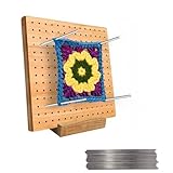 20 cm große Häkel-Blockierplatte aus Holz, Häkel-Blockierbrett und 20 Nadeln, für Häkel- und Strickprojekte, Häkelrahmen-Blockiermatten, Geschenke für Mütter, Oma (20 cm)