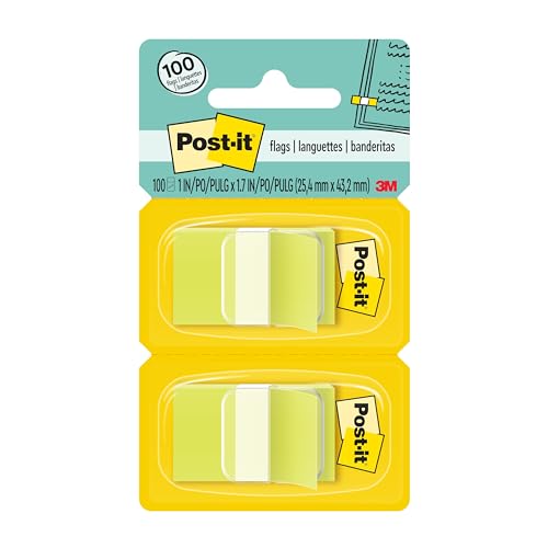 Image of Post-it Flags, Bright Green, 1-Inch Wide, 50 /Dispenser, 2-Dispensers /Pack