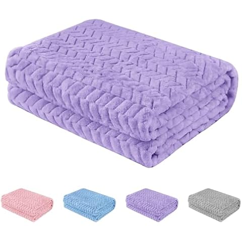 Baby Blanket Flannel, Cozy Throw Blankets for Newborn Infant and Toddler, Super Soft and Warm Receiving Baby Blanket for Crib Stroller (Purple 30 * 40") Cover