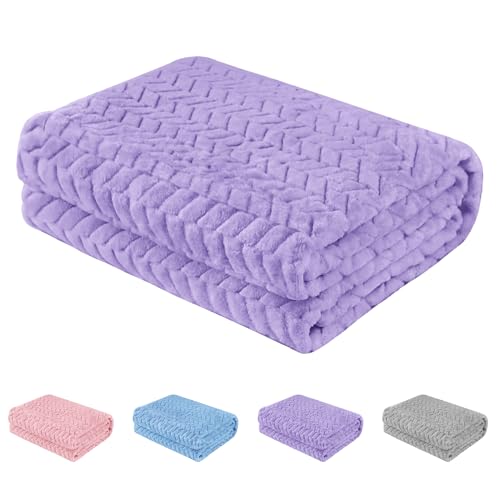 Image of Baby Blanket Flannel, Cozy Throw Blankets for Newborn Infant and Toddler, Super Soft and Warm Receiving Baby Blanket for Crib Stroller (Purple 30 * 40")