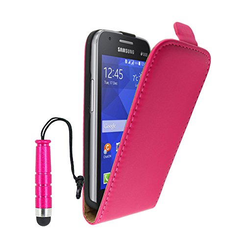 ebestStar - Coque Compatible avec Samsung Galaxy Trend 2 Lite SM-G318H, Galaxy V Plus Etui Housse PU Cuir Rabat Ultra Fin (Ultra Slim Case) +Mini Stylet, Rose...