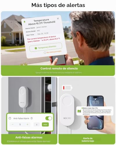 Termómetro WiFi para congelador y sensor de temperatura inalámbrico 5