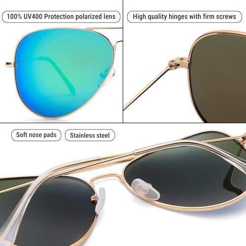 Image of Pro Acme Aviator Sunglasses for Men Women Classic Polarized UV400 Protection