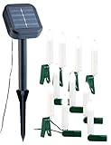 Lunartec Solar Weihnachtsbaum: Solar-Lichterkette für Außen mit 10 flackernden LED-Kerzen (Solar Tannenbäumchen)