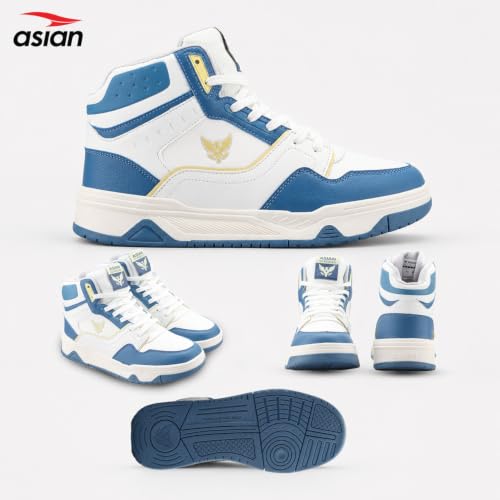 Image of ASIAN Mojo-54 Men's High-Top Sneakers | Stylish High Neck Casual Shoes with Cushioned Comfort, Durable Build & Grip Sole