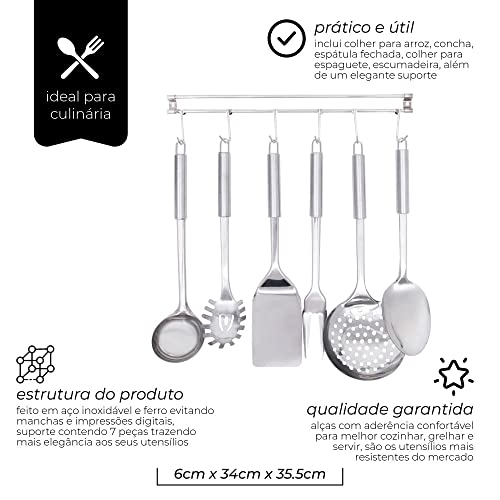 Jogo de Utensílios com 7 Peças Parede Mimo Style Prata