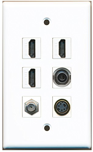 RiteAV - 3 HDMI 1 port cavo coassiale TV - F-Type 1 port S-video 1 port 3,5 mm Wall piatto