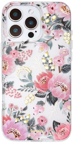 Coque iPhone 16 Pro Max fleur rose antichoc de qualité militaire