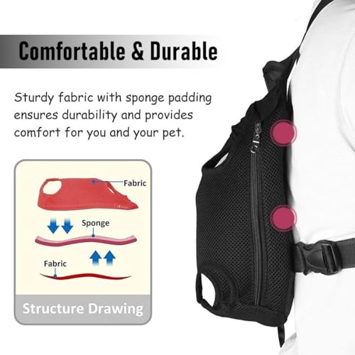 Haustier Rucksack Hund Tragetasche: Verstellbarer Hunde-Tragerrucksack mit Beine-frei-Design, Faltbare Hundetragetasche Katzenrucksack für Wandern & Reisen mit kleinen Hunden & Katzen