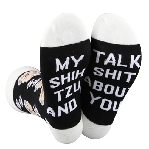 Cadeau pour les amoureux des chiens : chaussettes Shih Tzu humoristiques
