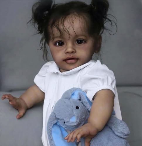Muñeca Reborn Bebé Realista 26 Pulgadas Negro miniatura 3