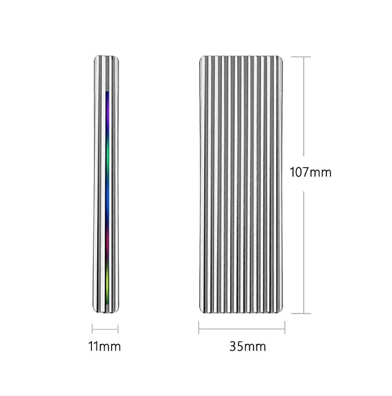 Caja externa JMT para SSD M.2 con USB-C y luz RGB miniatura 2