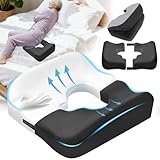 Niceput Upgraded Bed Sore Cushions for Butt, Bedsore Pressure Relief Pillow for Sleeping and Sitting,Memory Foam Bed Sore Donut Pillow,Tailbone Pain Relief Cushion for Bed Sores on Buttocks, Black