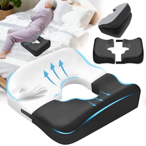 Niceput Bed Sore Cushion, Memory Foam Donut Pillow, Black