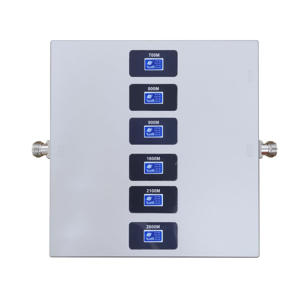 Amplificador 5G Amplificador Cobertura Movil 6 Bandas B1(N1)/B3(N3)/B7/B8/B20/B28(N28), Mejorar su Señal 2G/3G/4G/5G