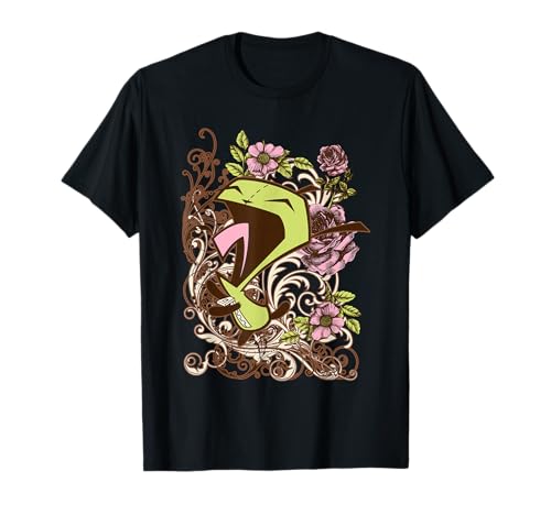 Invader Zim Gir Screaming Floral Art Nouveau Aesthetic T-Shirt