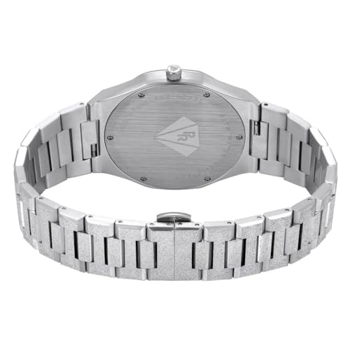 Pierre Richardson Men’s Luxury Watch PR5691 – Silver Frosted Stainless Steel Japanese Quartz, 41mm, 5ATM Water Resistant, Scratch-Resistant Sapphire Crystal Glass, Elegant Dress Watch for Men, Reloj para Hombres4