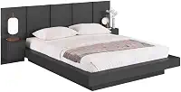Cama Suspensa Casal Queen com Cabeceira e 2 Mesas de Cabeceira Cj075 200cm Grafite - Art In Móveis