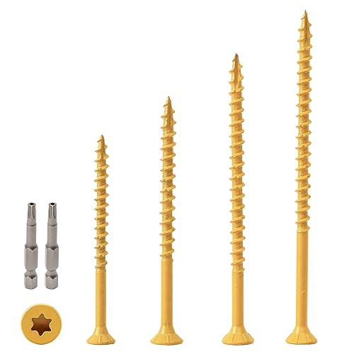 Image of LIONMAX Wood Screws Kits 210PCS, 4 Size Deck Screws Assortment
