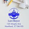 Duo Hand Hartford Connecticut City Silhouette Customized Address Stamp #2