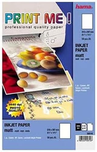 Papier jet d'encre A4 Hama PrintME 110g pour impressions quotidiennes nettes