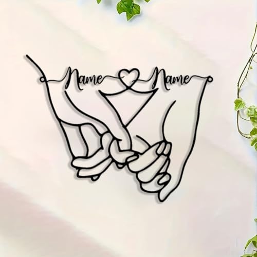 JINMA Personalized Heart Infinity Decor - Custom Couples Name Wall Art, Metal Wall Art, Christmas Bridal Shower Gifts, Bedroom Decor for Couples
