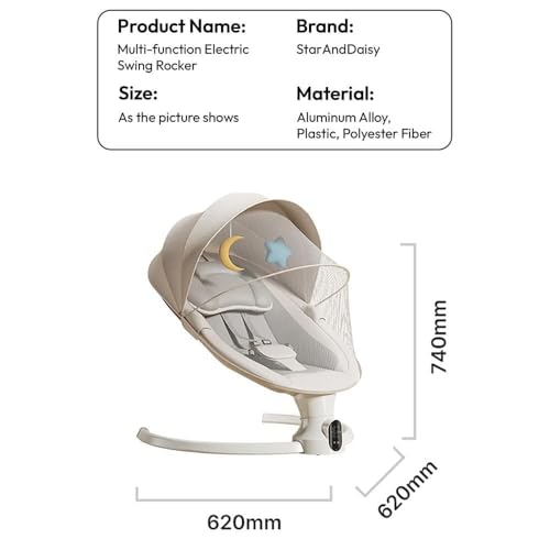 Image of StarAndDaisy Swing Rocker /Cradle for Baby with Automatic 5-Level - Toddler & Infant Rocking Chair /Cradle with 3-Level Adjustable Backrest, & Remote Control Swing-Black