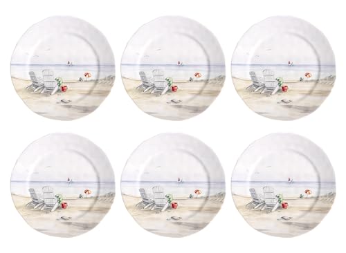 Abode Homewares By the Shore Melamine Dinner Plate - White - 10.5" - Set of 6