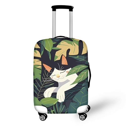 Sleeping Cat Luggage Cover Elastic Washable Suitcase Protector Stylish Travel Suitcase Cover for Kids and Adults, XL (Fit 29-32 Inch Suitcase)