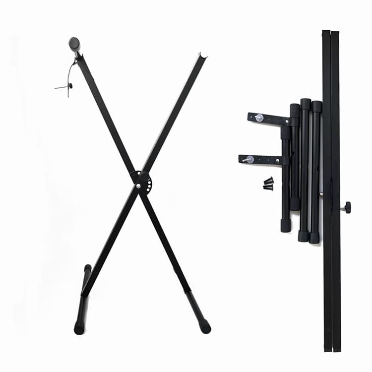 Image of Blueberry R‑12 Single‑X Adjustable Keyboard Stand - 5 Locking Positions, Safety Lock Pin, Foldable Design - Compatible with Yamaha PSR, PSS, NP, DGX, P Series, Casio CTK, CT‑X, CT‑S, Roland Digital Keyboards (SINGLE-X-SHAPE, Compatible With Yamaha Models)