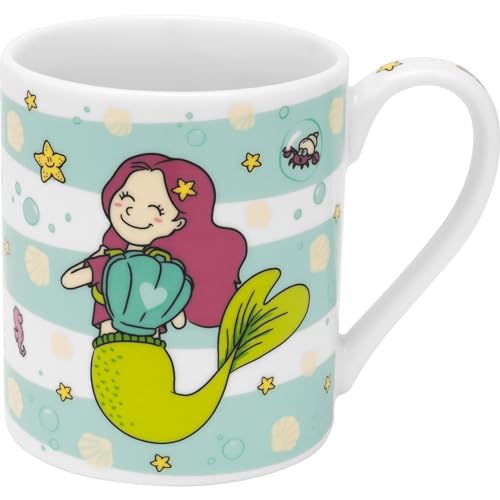 GRUSS & CO Kindertasse Motiv 'Meerjungfrau' | Porzellan, 22 cl, Höhe...
