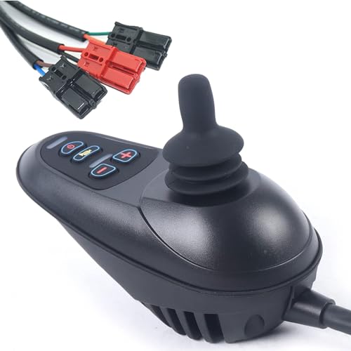 Joystick Controlador de silla de ruedas, manual de instrucciones LED, resistente al agua, 4 teclas para sillas de ruedas eléctricas de 24 V CC, accesorios de joystick