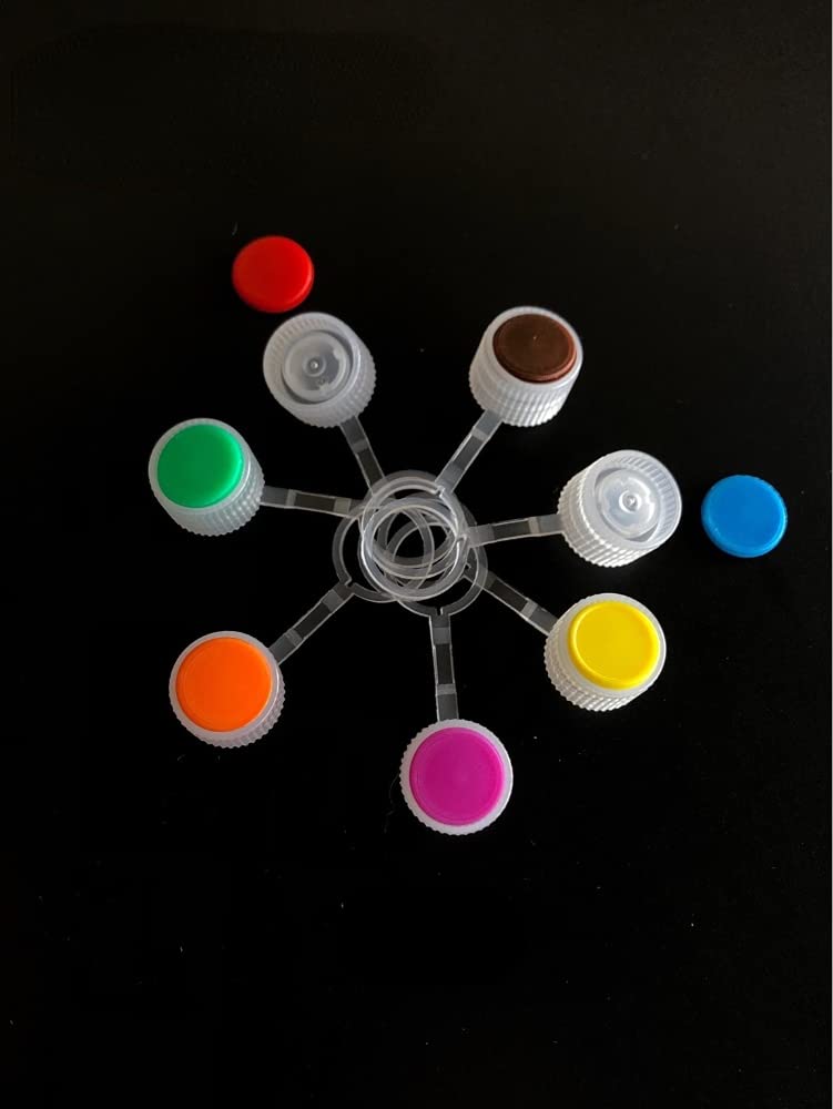 D005-0.5ml colour screw cap for vertical sample freeze tube with ten colour insert cap, chain cap or without chain cap (100 Coloured Chain-lid)