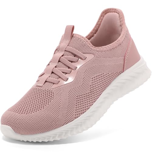 STQ Damen Orthopädische Schuhe Komfort Slip-on Sneakers Leichte Turnschuhe ohne Schnürung Sommer Frühling Damenschuhe Schlupfschuhe Rosa 40 EU