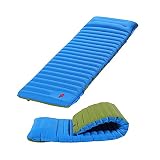 [Material de alta calidad] Está hecho de nailon 40D extra grueso combinado con TPU, lo que hace que nuestros colchones de aire de camping sean impermeables, resistentes a las perforaciones y fáciles de limpiar. Después de inflarse, puede soportar hasta 440 lb / 200 kg, proporcionando una buena estabilidad y amortiguación.
