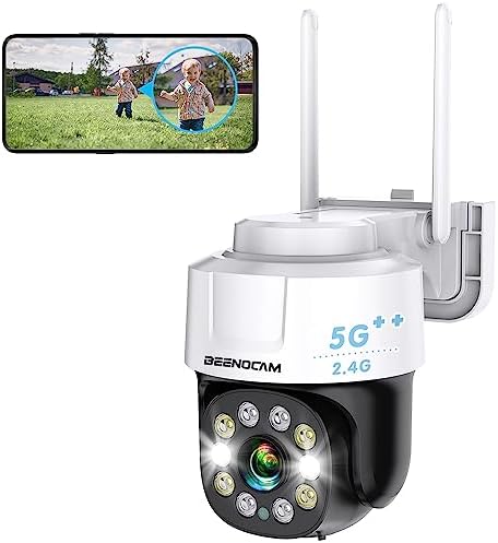 2.5K 2.4G/5G Security Camera Wireless Outdoor WiFi Cameras 360° PTZ Camera Surveillance Exterieur for Home Security with Siren, Motion Detection, 2-Way Audio, Color Night Vision