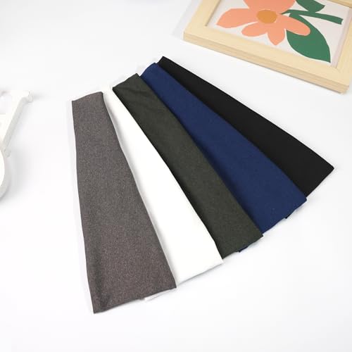Image of 5 Pack Sports Headband for Men, Breathable Mesh Design, Reused & Washed Mens Headband Sweat Bands for Running Yoga Fitness Workout