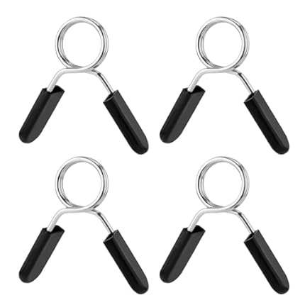 4pcs 2 Inch Barbell Clamps, Stainless Steel Spring Collar Clips Weight Bar Clamps Dumbbell Barbell Handle Locking Clip for Weightlifting Strength Gym Fitness Training Accessories